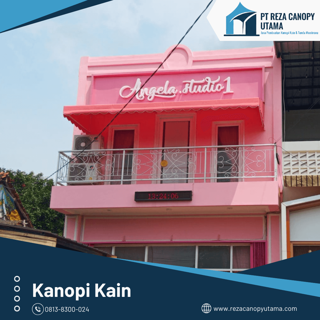 kanopi kain warna pink lucu
